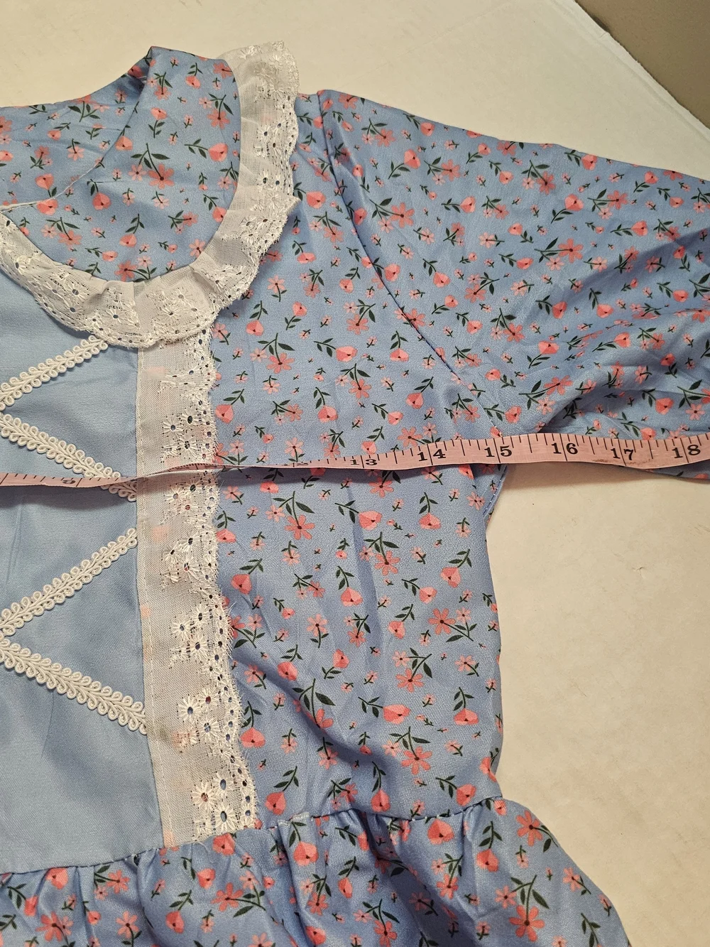Classic Blue Prairie/ Pioneer Girl Costume with Apron and Bonnet 8-10 Year Olds